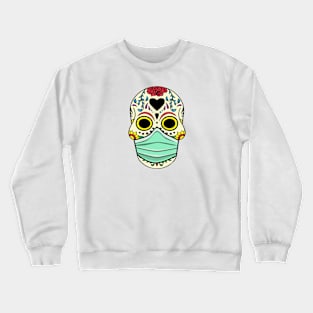 Sugar skull with face mask Covid Crewneck Sweatshirt